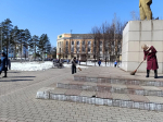 Сегодня мысковчане приняли активное участие во Всекузбасском субботнике